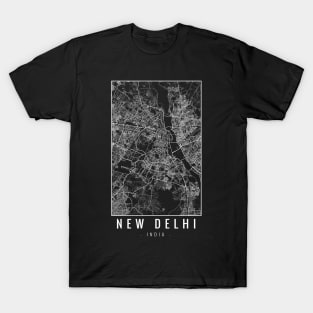 New Delhi India Minimalist Map T-Shirt